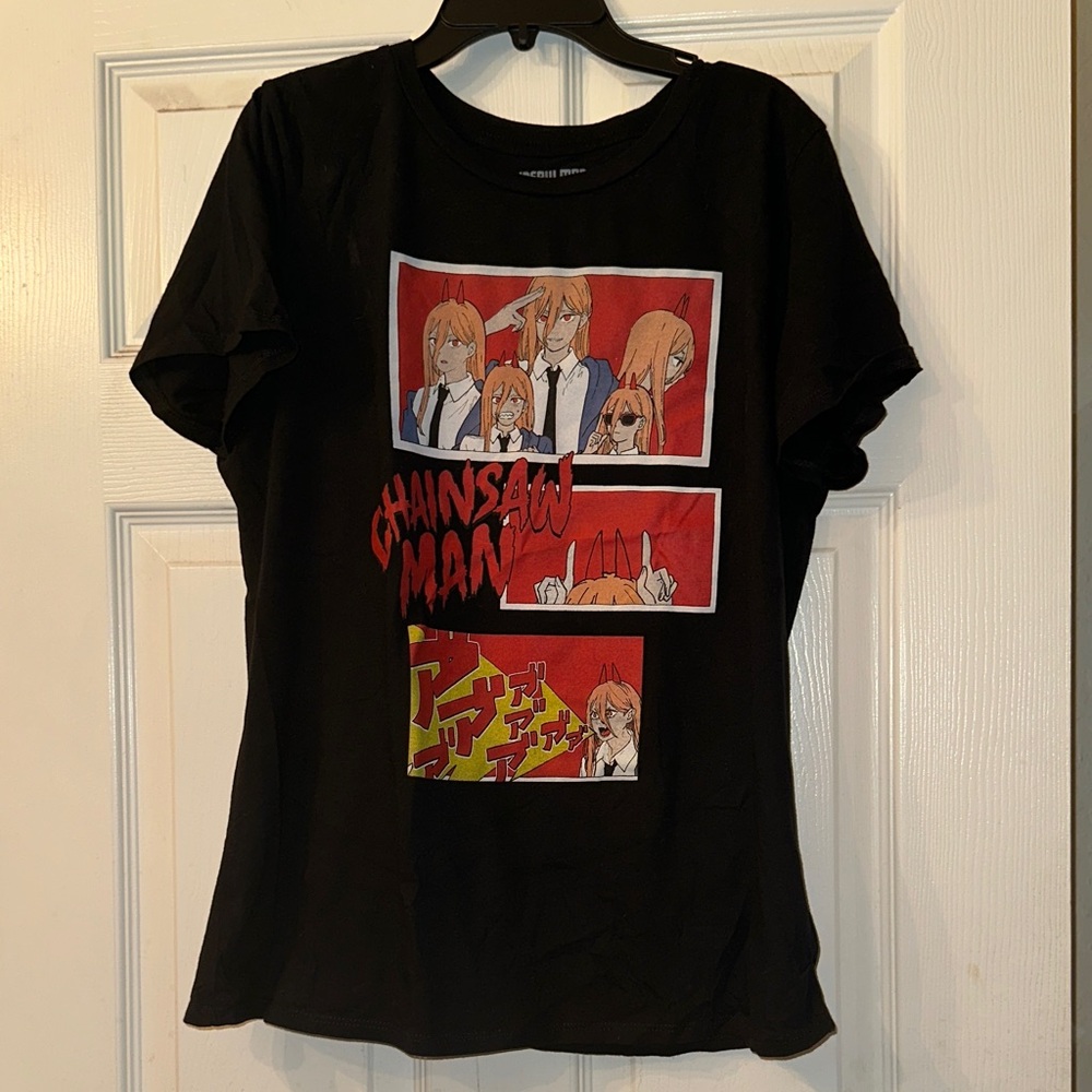 Chainsaw Man Power Black Graphic Short Sleeve Tee